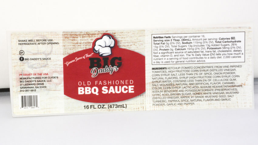 BBQ sauce label